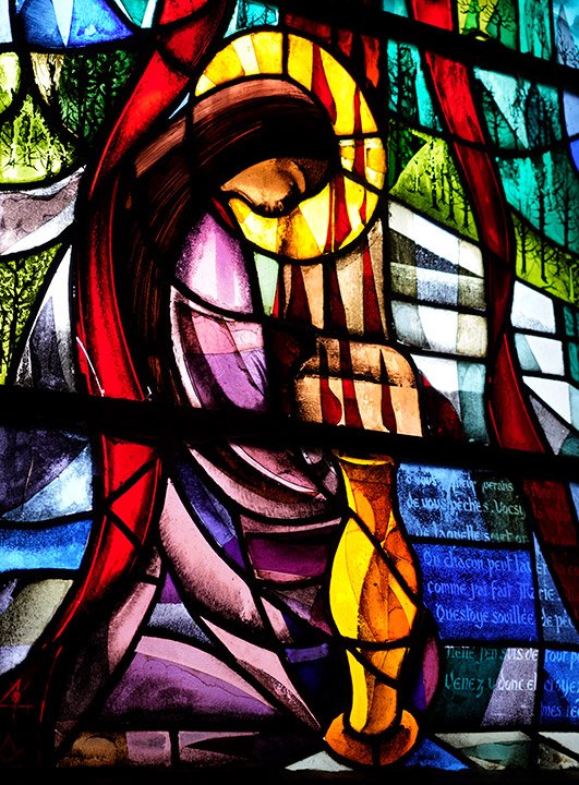 Mary Magdalene stained glass window from our Southern France Mary Magdalene retreat.